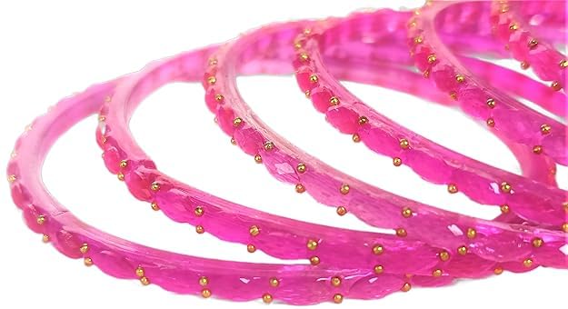 Image of JPS 16 Pcs Trendy Stylish Glass & Kashmiri Ghungroo Bangles Set for Women & Girls | Gold-Plated Traditional Festive Wedding Party Jewellery Chudi Set (12 Glass + 4 Metal)