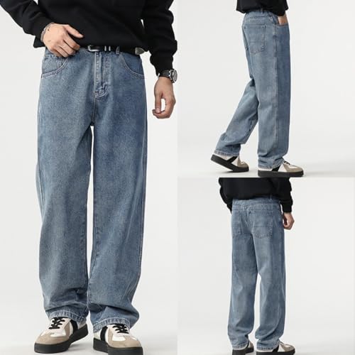 Jeans Pants Trouser Denim for Men Loose Fit Classic Washed Retro4