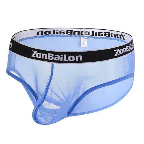 Mens Sexy Briefs Low Rise See Through Underwear for Men Breathable Mesh Sheer Lace