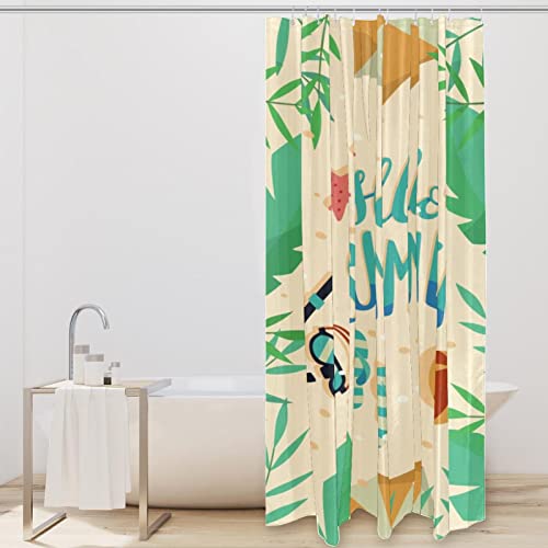 Rideau de douche imperméable textile de qualité supérieure motif Forest Leaves