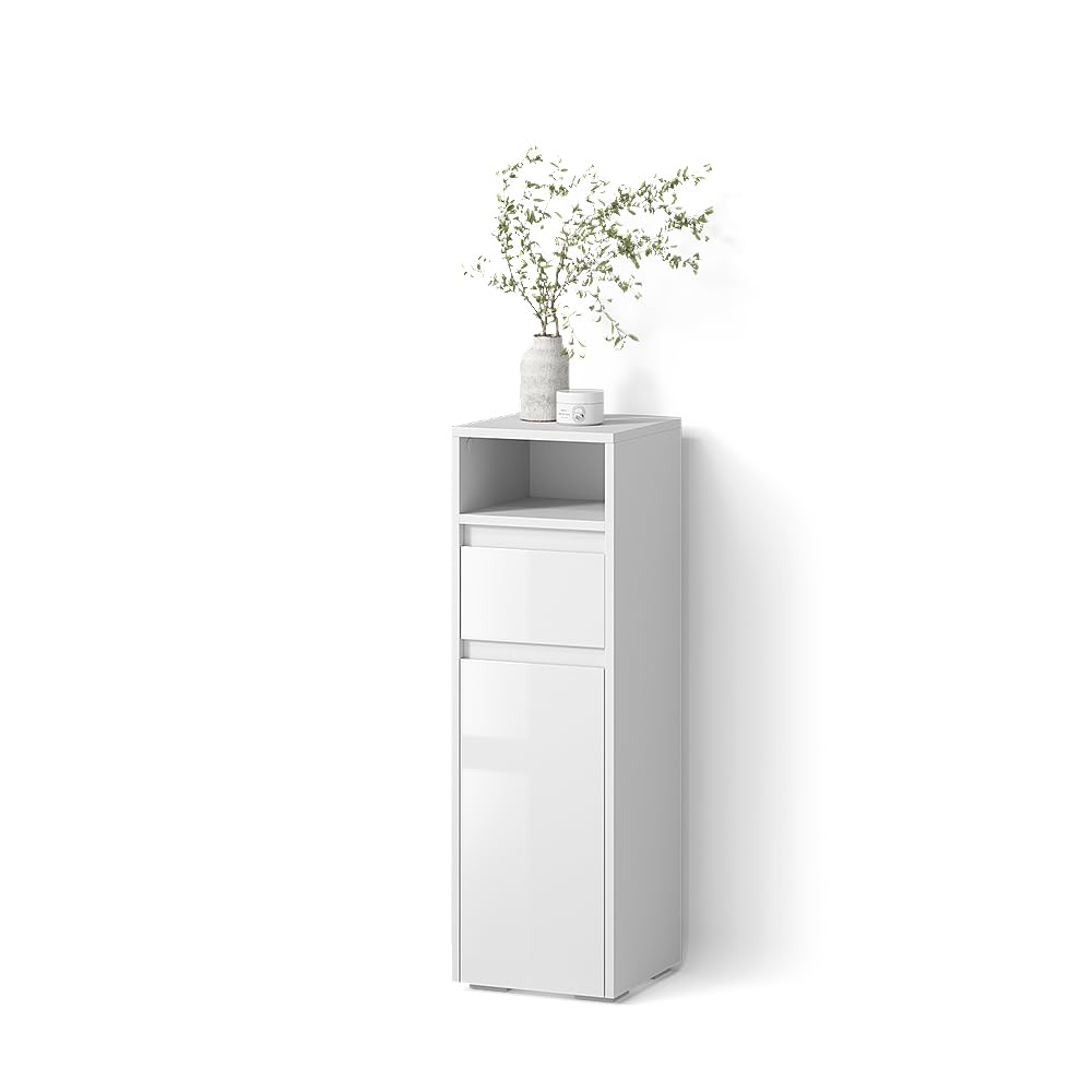 Livinity Meuble de Rangement de Salle de Bain Savuto, Blanc, 30.2x96.3cm