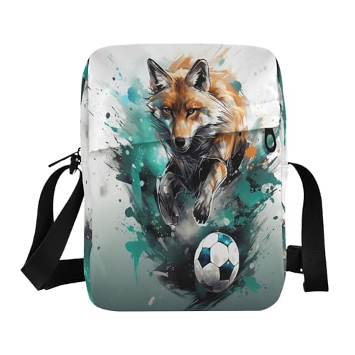 mens messenger bag crossbody mens crossbody bag small Casual Everyday Purse Adjustable Strap for School School- Football Fox Teal