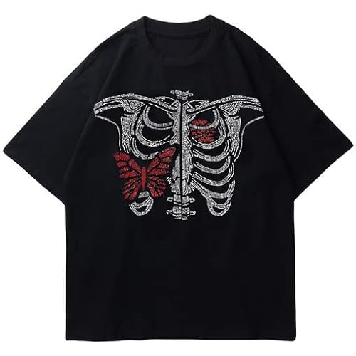 Vamtac Men's Oversized Graphic Tee, Aesthetic Short Sleeves Shirt Casual Loose Summer Streetwear Top Hipster Printed Y2K