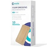 Conkote Silicone Bordered Foam Dressing 2‘’x 5‘’, Water-Resistant & Comfortable, Box of 10 Dressings
