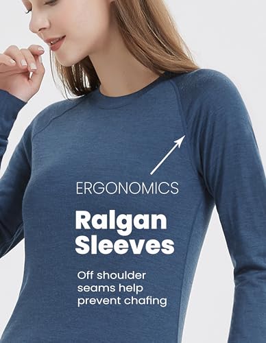Image of Iguana Womens 100% Merino Wool Base Layer Sets for Ski Lightweight Thermal Underwear