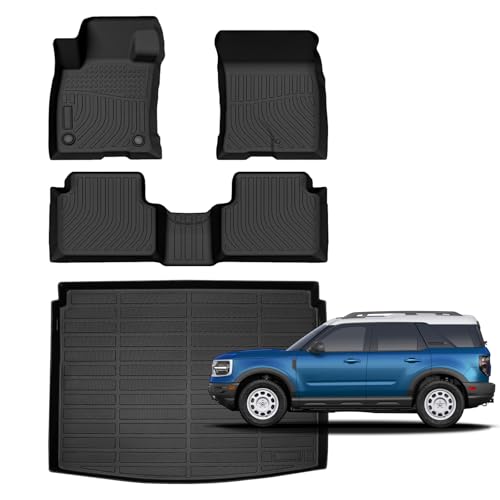 for Ford Bronco Sport Floor Mats 2021 2022 2023 2024 2025 2026 Car Mats for Ford Bronco Sport All Weather Floor Mats Cargo Liner Accessories Anti-Slip Car Mat 2021-2026