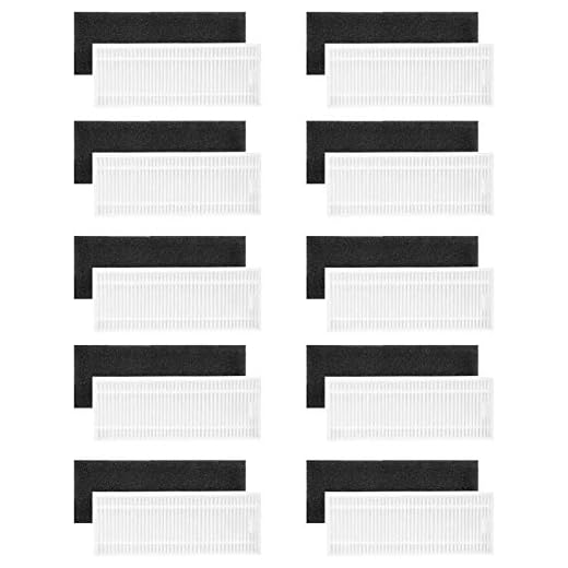 JJ Neumann Filtros de peças de substituição compatíveis com Coredy R500, R500+ (apenas 1ª geração), Amarey A800, A900, A980, Robocist 850 Robot Aspirador de pó 10 pares
