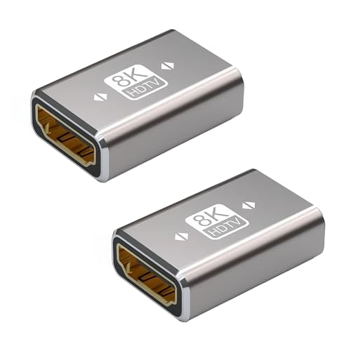 2PCS HDMI Female to Female Adapter 8K@60Hz for 4K@120Hz/2K/1080p 3D ARC HEC HDCP - Compatible with Laptop HDTV PC Monitor DVD PS Xbox