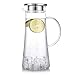 SUSTEAS Jarra de cristal de 1,5 litros, jarra con tapa, jarra de té helado, jarra de agua fría y caliente, té helado, vino, café, leche y zumo, jarra de agua