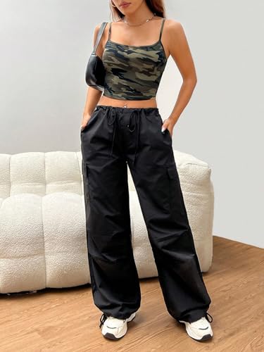 GORGLITTER Women's Camo Crop Tops Sleeveless Camouflage Cropped Cami Summer Vintage Y2K Going Out Party Shirt 6