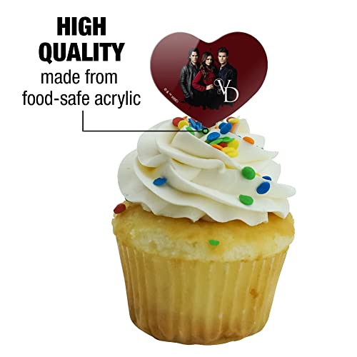 Graphics & More CUPT.HRT.ACR.6PK.WBT1349 The Vampire Diaries Group Heart Love Cupcake Picks Toppers Decoration Set Of 6 thumb #2