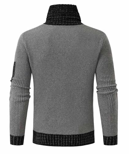 SOMTHRON Men's Knitted Turtleneck Pullover Shawl Collar Sweaters Slim Fit High Neck Long Sleeve Winter Jumper Tops4