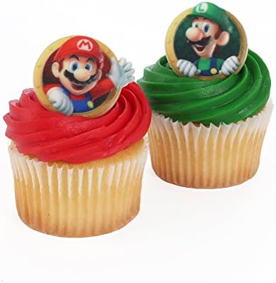 Bakery Crafts Super Mario Officially Licensed 24 Cupcake Topper Rings