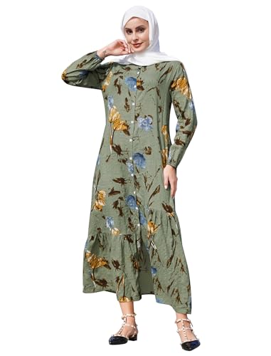 long shirt dress abaya Oversized Shirt Dress with Side Slits(MS332), Blue / Free Size