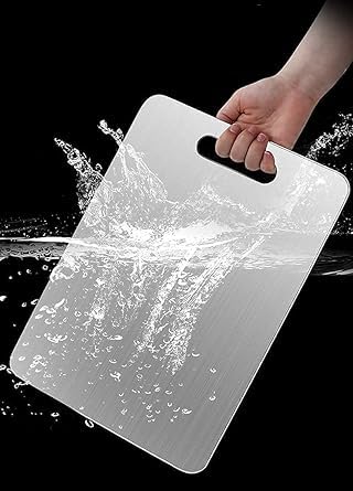 Image of Btop Stainless Steel Chopping Board, Corrosion Resistant, Waterproof, Rust-Proof, Professional Kitchen Equipment (Steel Reguler Size H Chopping Board)