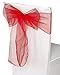 Produktbild WedDecor Organza-Schärpen für Stuhlhussen Fuller Bow in Rot für Bankett, Geburtstag, Jubiläum, Weihnachtsfeiern, Eventdekorationen, 17 cm x 280 cm, 75 Stück
