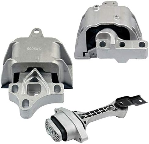 K2999 Engine Motor & Transmission Mount Kit 3pc Compatible with Fits 2000-2006 Volkswagen Beetle 1.9L/Golf 1.8L AUTO | A6929 A6935 9665