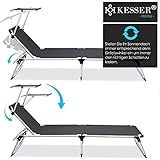 Sonnenliege Sun mit Dach Gartenliege klappbar Liegestuhl Sonnendach 4-stufig Verstellbarer Rückenlehne - 4