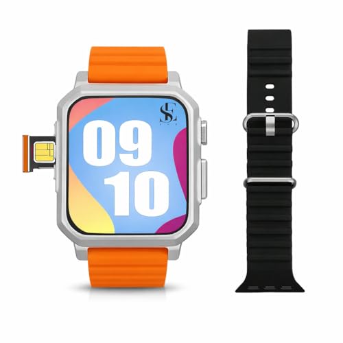 Image of SE HUB GS29 new Smartwatch with 2.02 inch AMOLED Display, 4GB RAM 64GB Storage, 4G /5G SIM Support, Bluetooth Calling, Fitness Tracker & Social Media Apps (Orange)