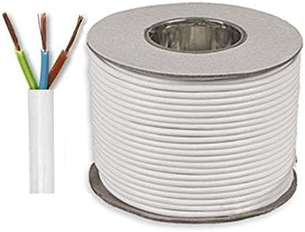 White 3183Y 3 Core 4mm 32 Amp PVC Flexible Cable Cut To Length Flex (25 Meters)