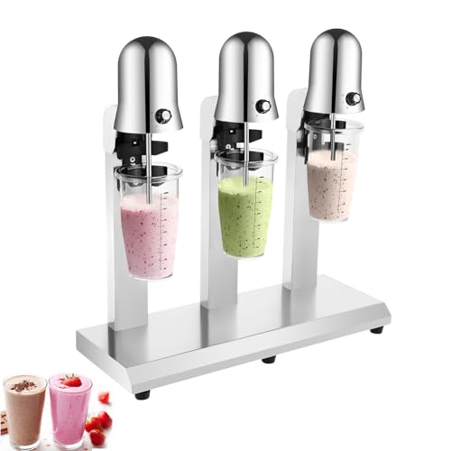 Commercial Milkshake Machine,3 Heads Milkshake Mixer,Electric Milk Shaker Machine,Milk Frother Mixer for Milk Drink Tea Juice