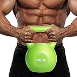 Midvalley 15 LB Kettlebell Weight,2021 Newest Vinyl Coated Kettlebell Set Weights,15 lb Kettlebells for Home Gym Workout, Strength Training, Fitness Kettle Bell