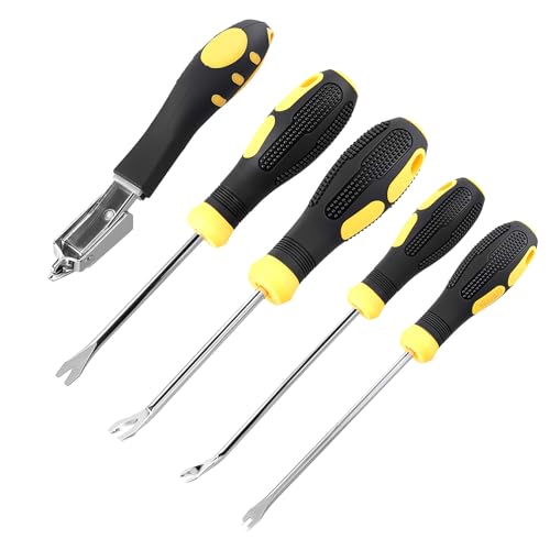 NAMYEUT 5 PCS Nail Puller Tools Set, Upholstery Staple Remover Tool, Nail Puller Tack Remover Tool for Furniture, Floor, Frame Nails Removing