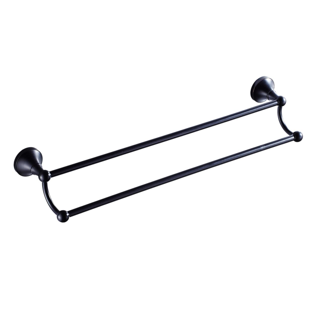 Alipis Wall Mounted Holder Toallero de Doble Varilla para Baño, Latón Negro, Alta Estabilidad y Superficie Lisa, Accesorio para Toallas