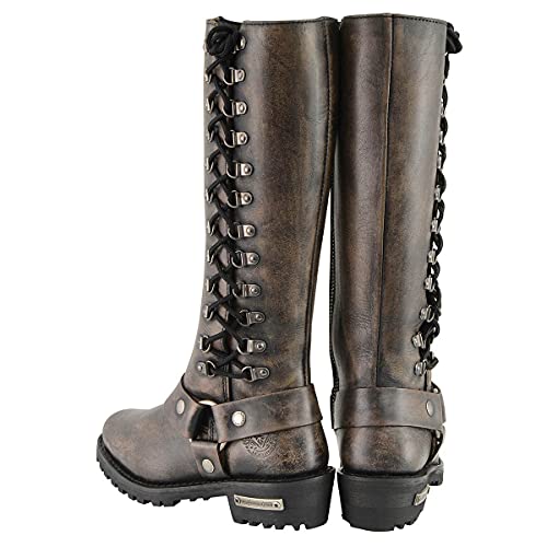Image of Milwaukee Leather Women's Premium Leather Motorcycle Harness Boots Collection MBL - 8.5
