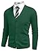 COOFANDY Mens Cardigan Sweater Casual Slim Fit V-Neck Button Down Knitted Sweaters Green