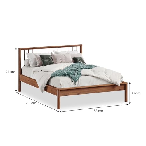IDIMEX Massivholzbett APOANA Doppelbett 140x200 cm, kastanienfarben - Holzbett mit Kopfteil aus Kiefernholz,140 Bett mit Lattenrost, modern – Bild 3