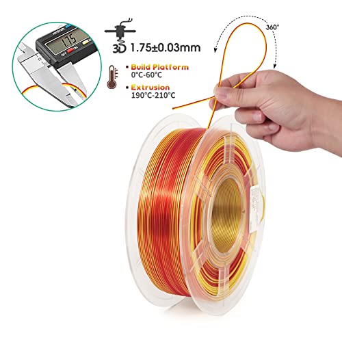 iSANMATE 3D Printer Filament, Silk Gold Red, 1.75mm, 1kg