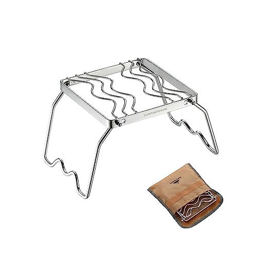 Campingmoon Mini barbecue pliable en acier inoxydable 304 avec sac de transport pour pieds