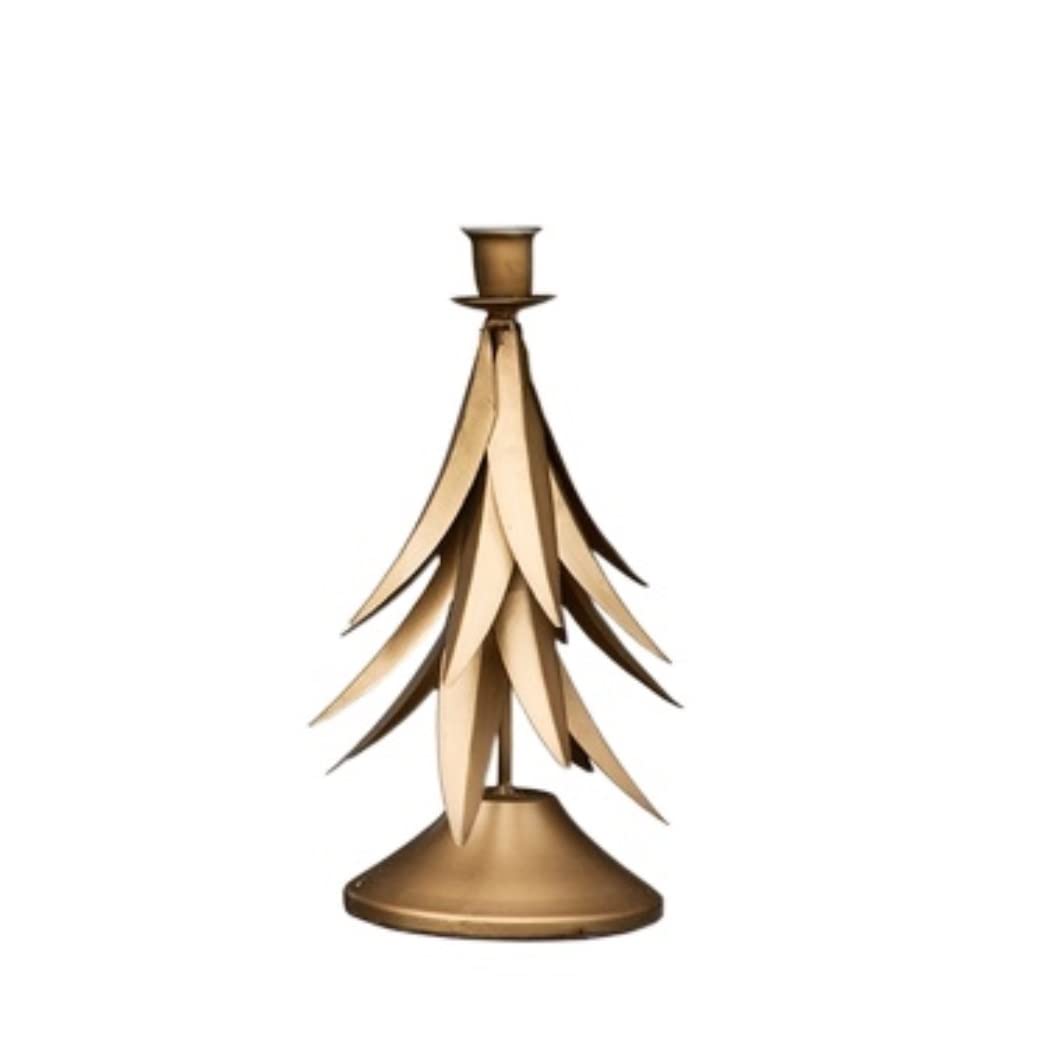 Kerzenhalter für Adventskranz, 2 Stück Handgefertigte Metall-Schmiedeeisen-Einzelkopf-Kerzenhalter Desktop-Desktop-Weihnachtsbaumform-Dekorationsornamente Heim-Party-Dekoration