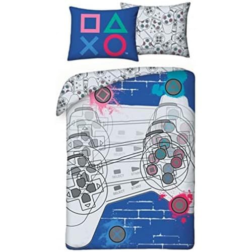 Halantex Playstation - Juego de Funda nórdica de 140 x 200 cm y Funda de Almohada 100% algodón, Certificado Öko-Tex Standard 100
