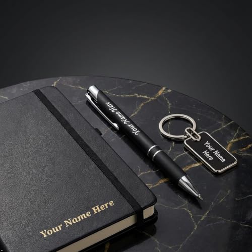 Image of Personalized Diary, Metal Pen & Keychain Set | Size A5-192 Page Writing Journal | Engraved Gift Set for Office, Corporate Events, Diwali, Christmas & Special Occasions | Bestsellers | Perfect For Corporate Gifting