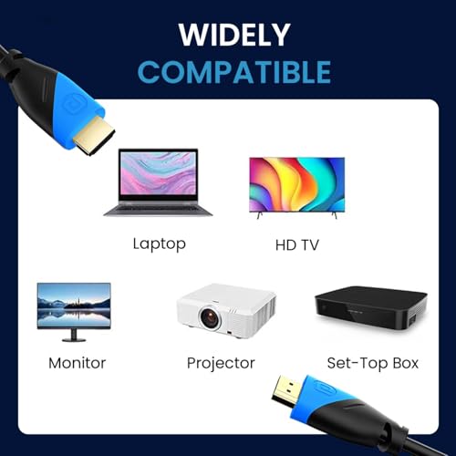 Image of Portronics Konnect Sync 4K@60Hz HDMI to HDMI Cable (1.5M), Gold-Plated Connectors, Pure Copper Core, ARC /eARC Support, PVC Build, Compatible with Smart HDTV, Laptop, Monitor, Projector (Blue)
