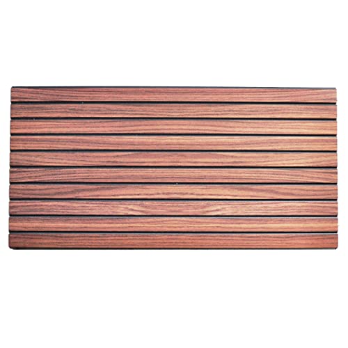 Dundee Deco 3D Wall Panels Wooden Effect - Cladding, Auburn Wood Look Wall Paneling, Styrofoam Facing for Interior and Exterior Applications, DIY, Sample, Size 10 x 10 in.