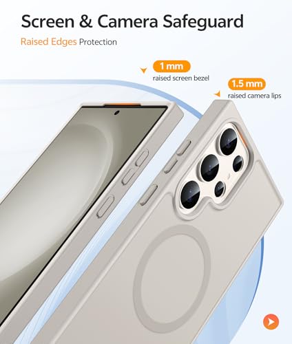 Image of FNTCASE for Samsung Galaxy S23 Ultra Case: [Fit for Magsafe] Magnetic Translucent Matte Anti-Fingerprint Cell Phone Cover Military Grade Shockproof Protective Case