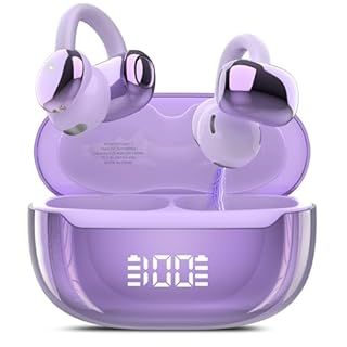 Cuffie Bluetooth 5.4, Auricolari Open Ear Cuffie Clip-On, 48 Ore Cuffiette Conduzione Ossea, DNN Noise Cancelling, Comfort Adattivo, Audio Immersivo, Auricolari Bluetooth con 4 Mic, Impermeabili IPX7
