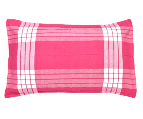 Image of TUNI MANI Pure Cotton Bedsheet with Pillow Cover for Home /Hospitals, Size : 50 inch X 90 inch (Pink)