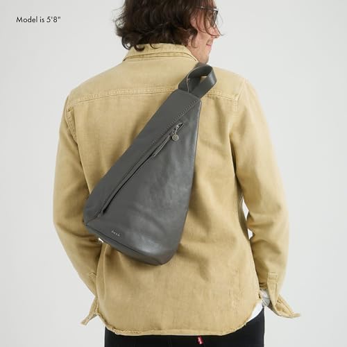 Image of The Sak Geo Sling Backpack in Leather, Convertible Design, Slate