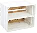 Kistenkolli Altes Land Biała drewniana skrzynka Paula regał na książki – skrzynka na buty z półką pośrednią/deską środkową, wymiary ok. 50 x 40 x 30 cm, skrzynka na jabłka, skrzynka na wino