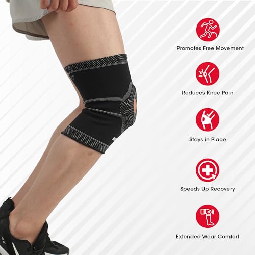 Image of Life Wear Knee Cap Open Patella, Adjustable Knee Support Brace, Anatomical Design for Stability, Non-Constricting Edges and Open Patella for Pain Relief and Free Movement, Size Small (M)
