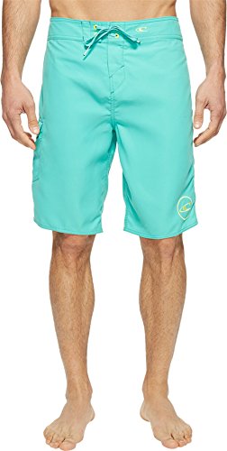 ONEILL Mens 21 Inch Solid Boardshorts - Water Resistant Swim Trunks for Men with Quick Dry Stretch Fabric and Pockets Aqua 32