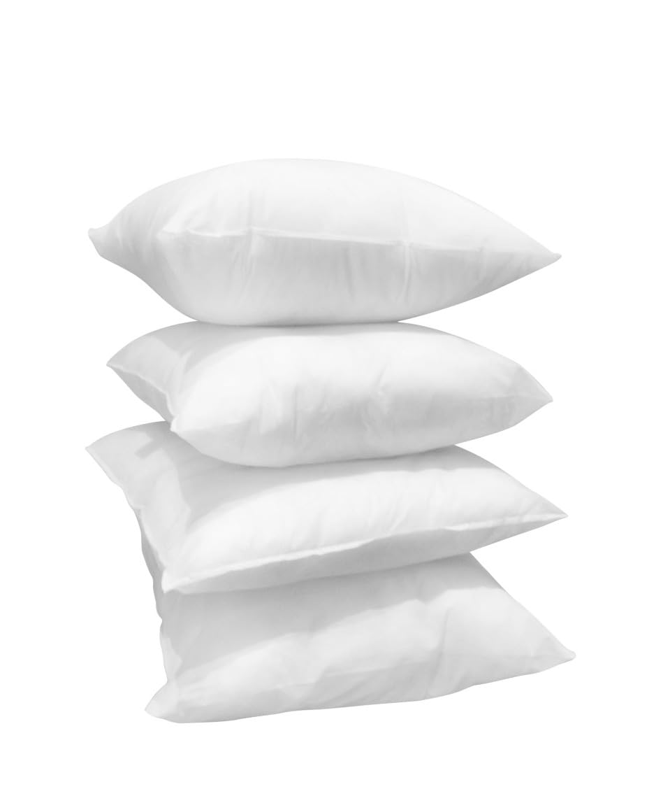 mFabrics Hypoallergenic Cushion Pad Insert 18" x 18" | Hollowfibre Stuffed Square Pillows, Cushion Inner | Polypropylene Cover 45 CM (4)