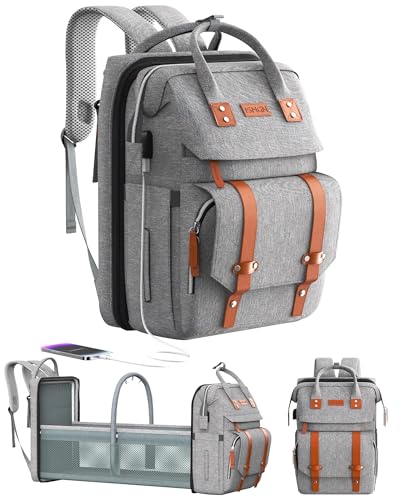 Image of ISMGN Diaper Bag Backpack with Changing Station, Large Diaper Bag, Baby Bag, Multifunctional Diaper Bag, Gray