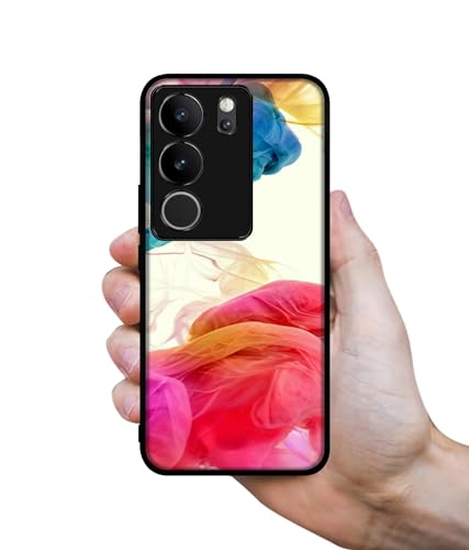 Image of Colored Smoke Design Premium 2D Printed Metal Back Case Cover for Vivo V29 5G / V29 Pro 5G