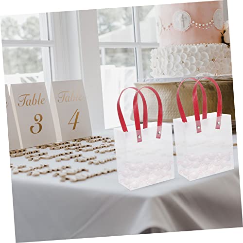 Abaodam 10St transparente Geschenktüte klare Geschenktüten Einkaufstüten für Lebensmittel Einkaufswagentaschen für Lebensmittel wiederverwendbare Geschenktüte Plastiktüten mit Griffen pp – Bild 3