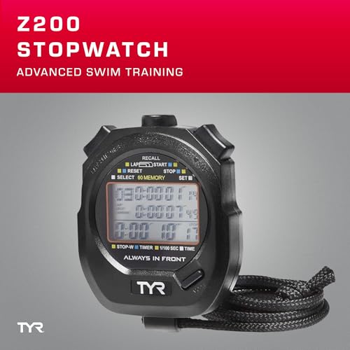 TYR Z200 Stopwatch – Professional Digital Timer with Split Memory, Water-Resistant, Ergonomic Design for Swim, Track & Field, and Sports Training - Image 3